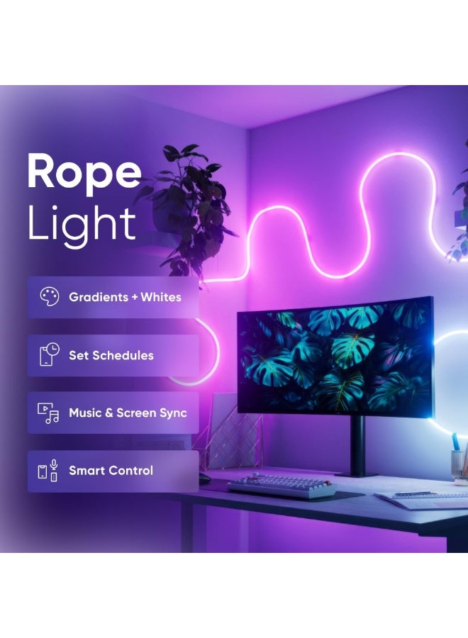 Nanoleaf Matter Smart Multicolor Rope Light (5m) | RGB LED Rope Light, 16M+ Colors, Matter/Wi-Fi/Bluetooth, App & Voice Control w/ Alexa/Google/Apple Home, Indoor Flexible Mood Lighting, Easy Install - Image 2